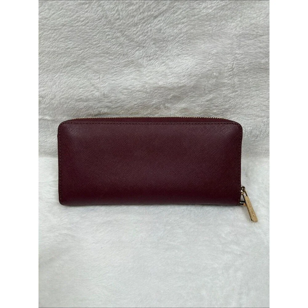 Michael Kors Jet Set Charm Burgundy Passport Zip-Around Wallet Travel